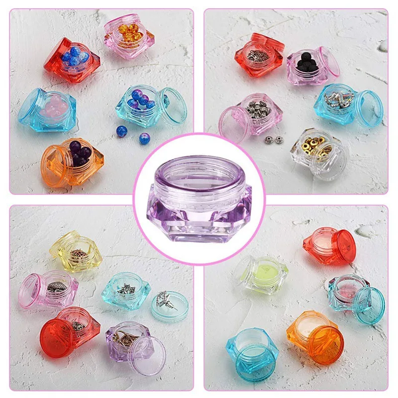 5 шт. Пустые контейнеры с алмазами 3g/5g пластиковые прозрачные банки для хранения