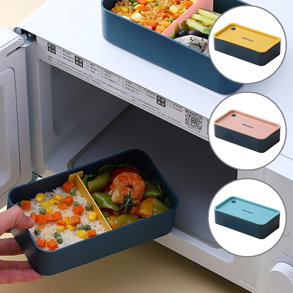 

New 720ml Portable Lunch Box with Lid Removable Divider Bpa-free Microwave Safe Leakproof with Flatware for Kids Adults Shipping