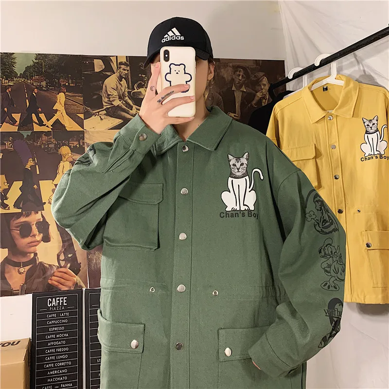 Мужская джинсовая куртка стильная в гонконгском стиле парная модная красивая