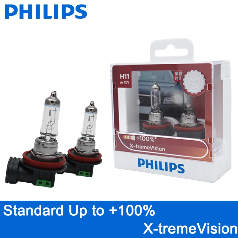 2 шт. автомобильные лампы Philips H1 H4 H7 H11 HB2 HB3 HB4 9003 9005 9006 12 В X treme Vision на 100% Ярче|Лампы
