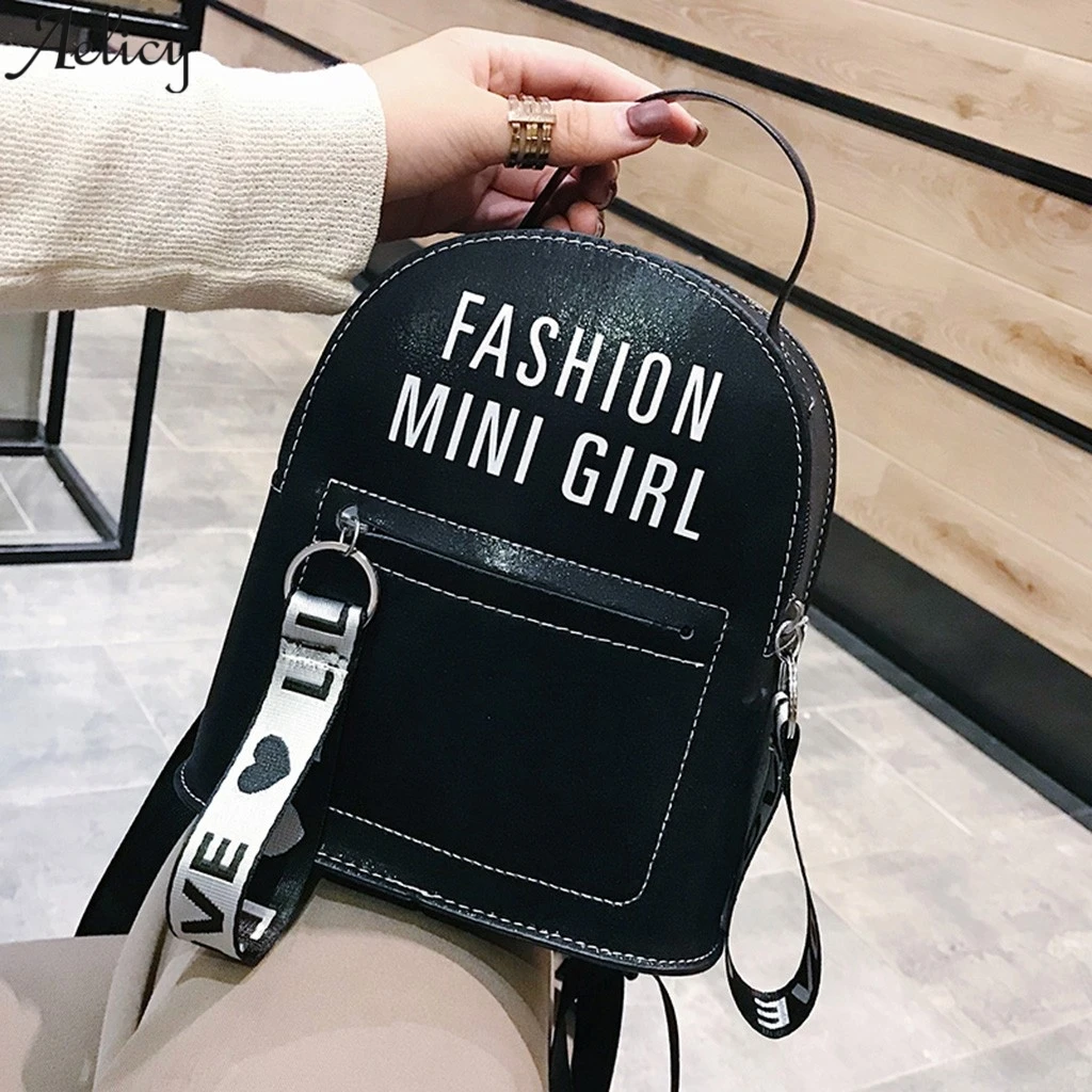 Женский кожаный рюкзак Aelicy модная трендовая сумка с буквенным принтом и широкой