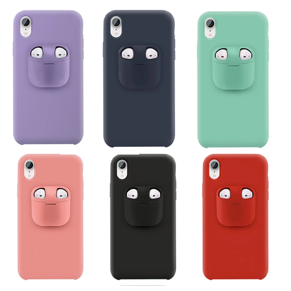 

Oppselve 2 In 1 Earphone Storage Box For AirPods 1 2 3 Pro Case For iPhone 11 Pro XR X XS Max 7 8 Plus 12 SE Headset Phone Cover