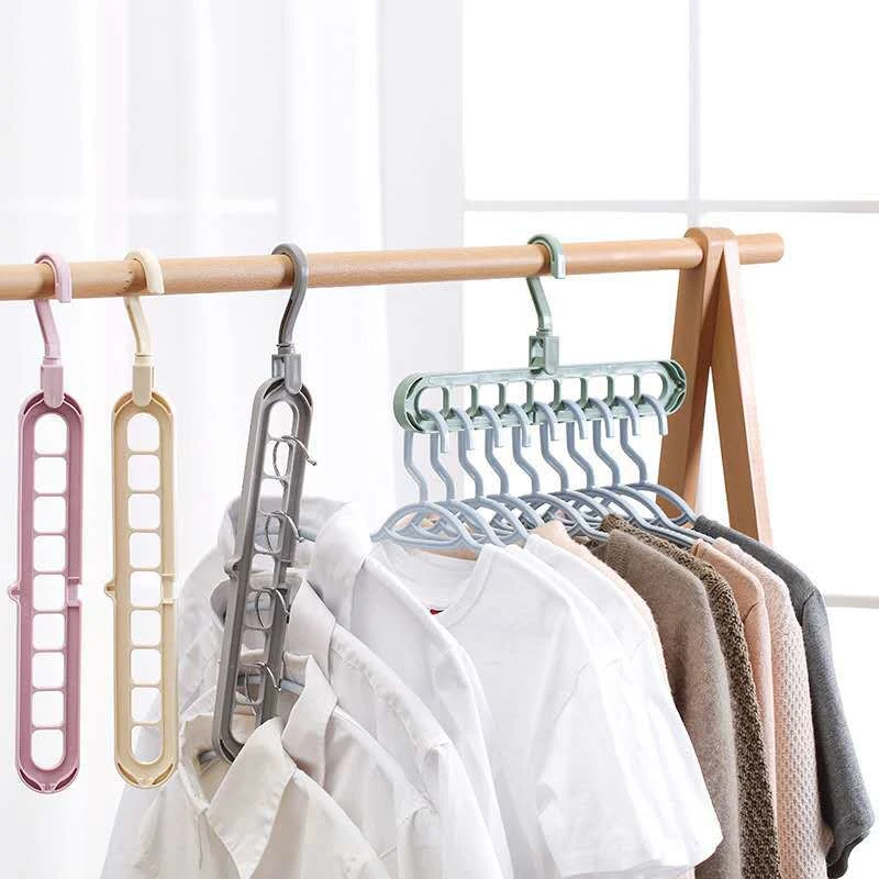 

9 Hole Rotating Hanger Multi-function Folding Hanger Wardrobe Drying Clothes Durable Space Saving Easy To Use
