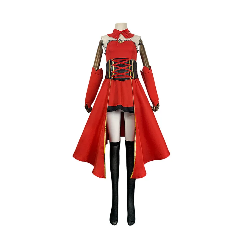 

Anime Takt Op.Destiny Cosplay Costume Outfits Halloween Carnival Suit Red Dress Short Leggings Headwear Party Girls Women