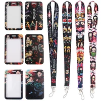 md245 dmlsky anime lanyard keychain keys badge mobile phone rope kids gifts card holder cover with lanyard