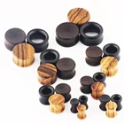 JUNLOWPY, 2 шт., деревянные туннели для тела, Седло Вилки, измерители для ушей, растягиватель для лоб, эспандер, Твердые Полые ювелирные изделия для пирсинга на спирали 6-20 мм