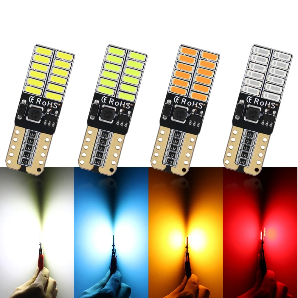 2 шт. Canbus Led 194 T10 W5W автомобильный светильник без ошибок 24Smd 4014 чипы клиновидная