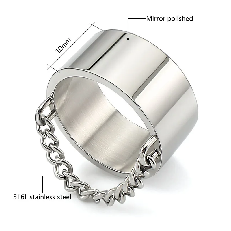 В стиле панк однотонная состояние Для мужчин с металлической цепочкой палец