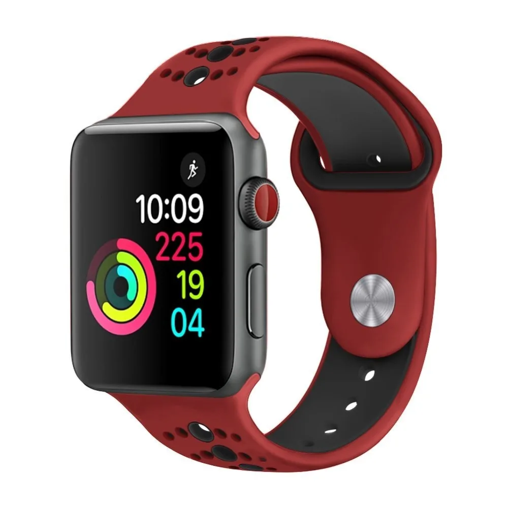 Ремешок для apple watch band 4 5 44 мм 40 мм correa iwatch band 3 2 42 мм 38 мм спортивный силиконовый браслет ремень аксессуары для apple watch
