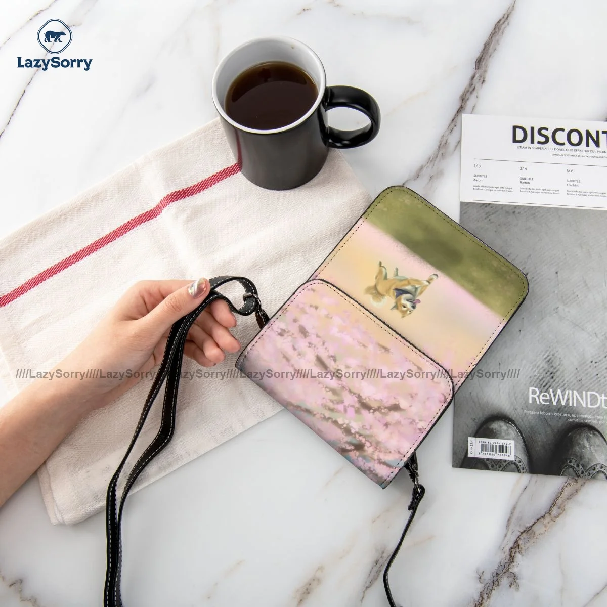 

Shiba Inu Shoulder Bag Office Female Mobile Phone Bag Fashion Vintage Leather Bags