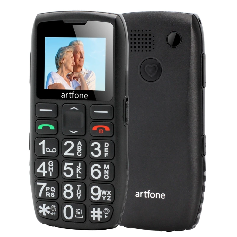 Verkauf Artfone Große Taste Handy Für Ältere, Verbesserte GSM Handy Mit SOS-Taste | 1400mAh Batterie Taschenlampe Seite Tasten (2G)