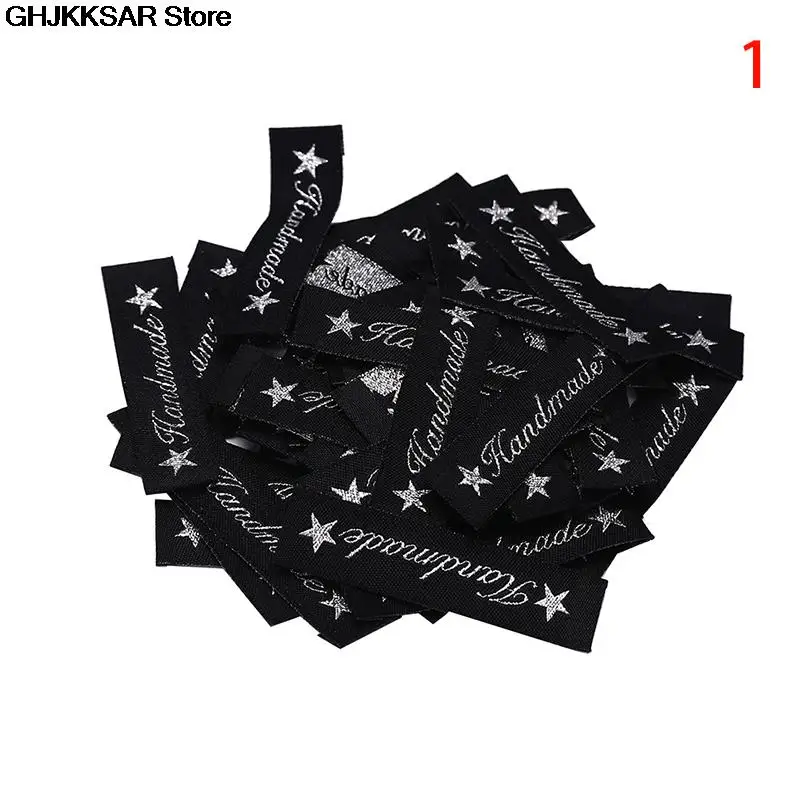 50pcs Cotton Main Labels for T-shirt Embossed Tags DIY Flag For Garment stitching Accessories | Дом и сад