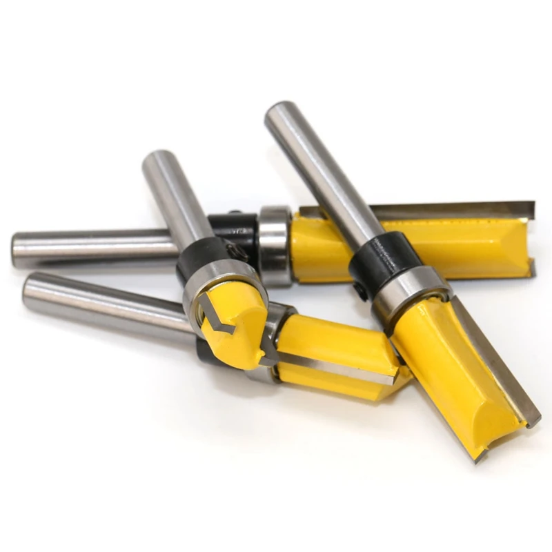 

4Pcs Flush Trim Router Bits Top Bearing Router Bit 1/4 inch Shank Straight Pattern Template Router Bit Wood Milling Cutter Tool