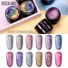 Радужный Платиновый гель ROSALIND для фотосъемки, матовое покрытие, Полуперманентная УФ светодиодная лампа для маникюра, 5 мл
