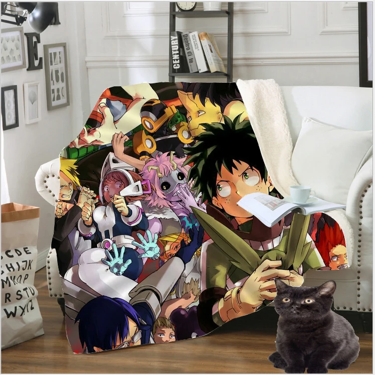 Горячая Распродажа 3D одеяло с принтом аниме Моя геройская Академия Bakugou Katsuki флис