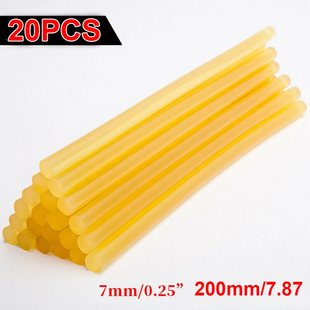 

Auto Glue Sticks 20pcs Paintless Dent Car EVA 7*200mm Melt Adhesive Yellow