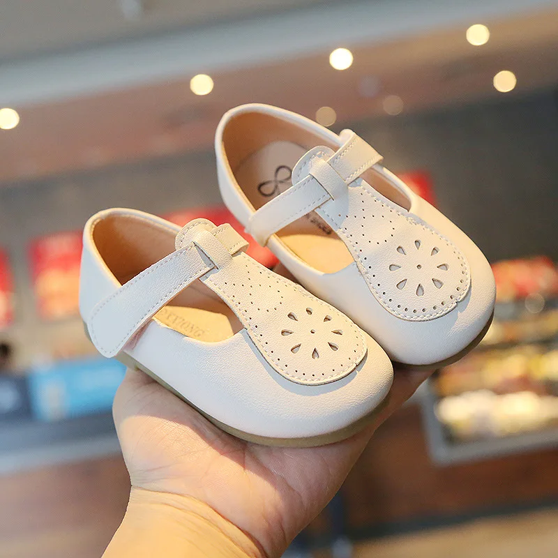 

Spring Toddler Girl Leather Shoes British Style Female Children Casual Shoes Soft Bottom Breathable Retro Kids Student Shoes