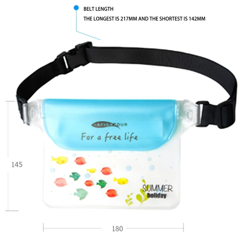 

AFISHTOUR Waterproof Swimming Bag Ski Drift Diving Shoulder Waist Pack Bag Underwater Mobile Phone Bags