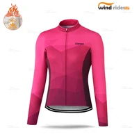 2020 woman winter cycling jersey thermal fleece long sleeve jacket lady mtb racing clothing training uniform