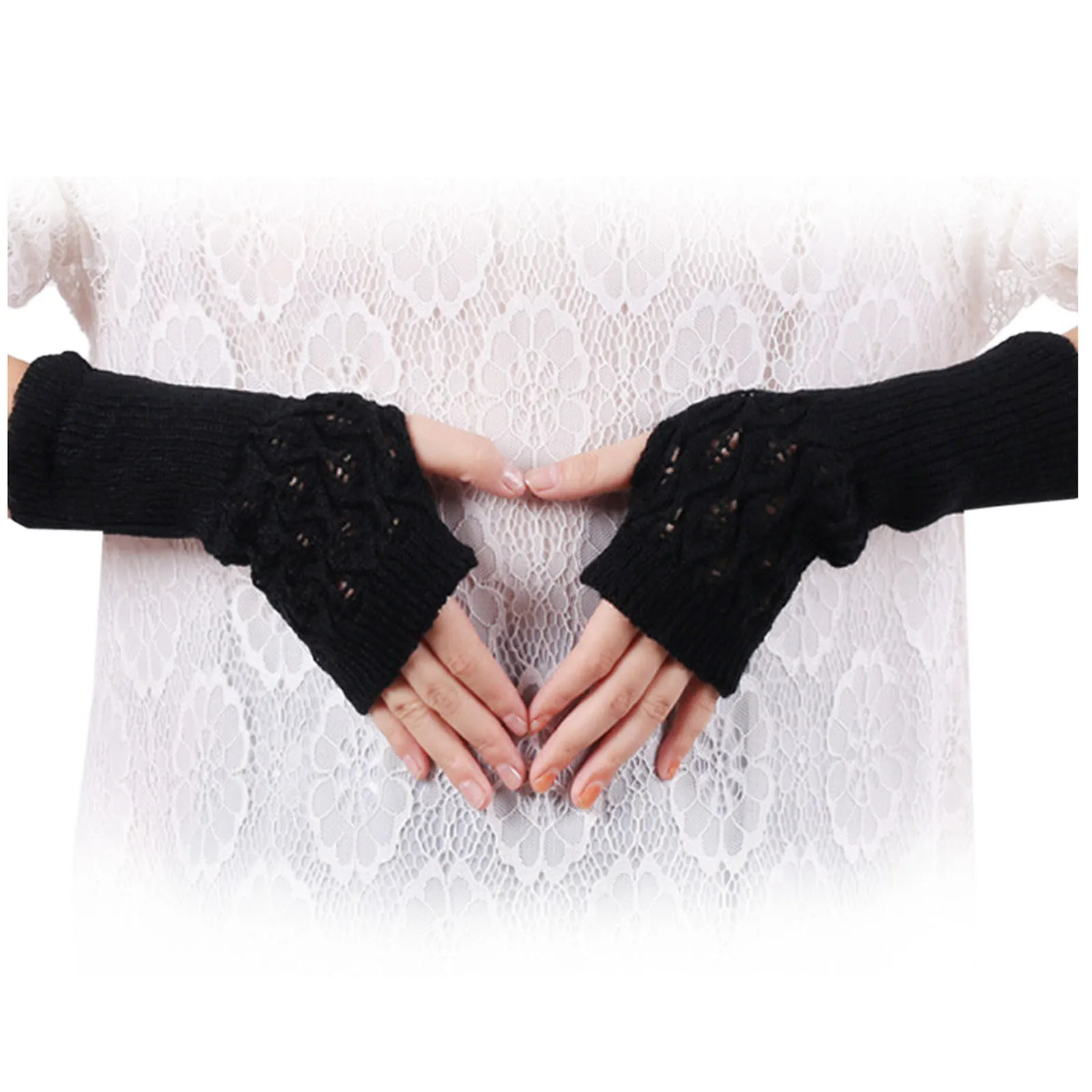 

Women Girl Knitted Arm Fingerless Keep Warm Winter Gloves Soft Warm Mitten Outdoor Sport Warmer Gloves DropshippingGloves Winter