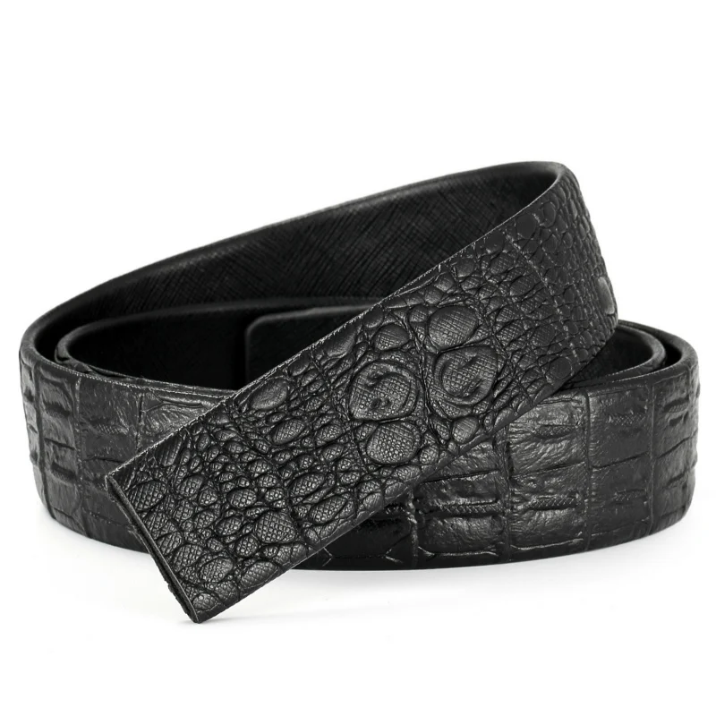 Мужской кожаный ремень без пряжки дизайнерский с автоматической пряжкой из