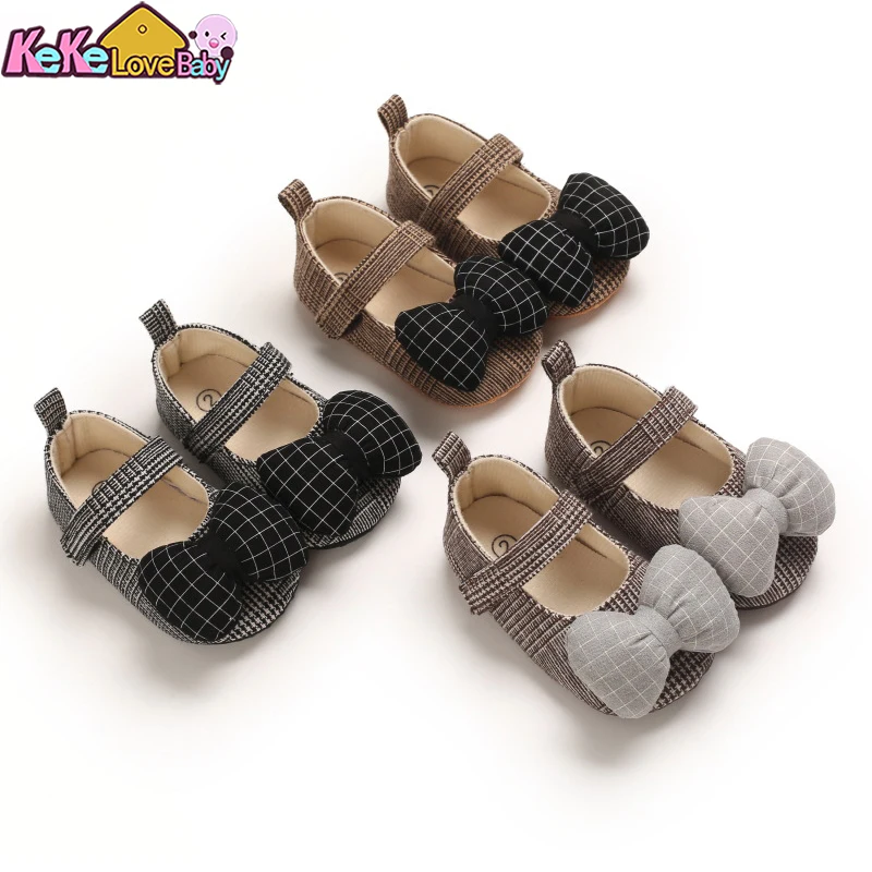 Newborn Baby Girl Soft Shoes Summer Cute Bow Striped Toddler Shoes For Infant Leather Flats Sneakers Fashion Casual 0-18 Months