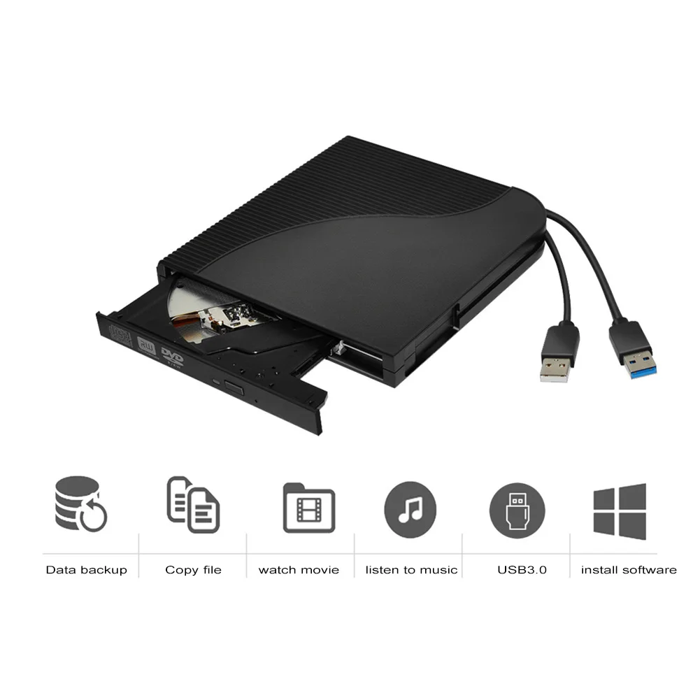 

External DVD Drive USB 3.0 Portable DVD Writer Burners with M-DISC Support for Laptop and PC AS99