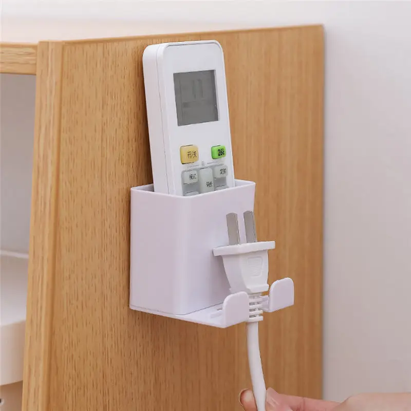 Plastic Wall Mounted Storage Organizer Box Mobile Phone Plug Holder Stand Container Remote Control Air Conditioner Case | Дом и сад