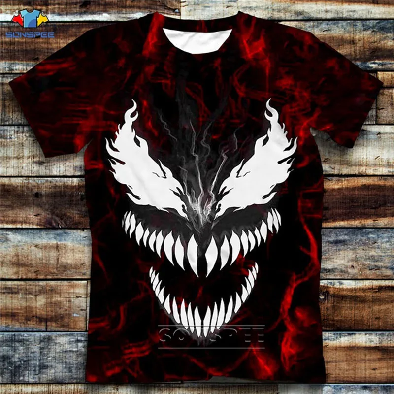 

SONSPEE 2020 Summer Top Fashion Customize Design Venom T Shirt Women Men 3D Print Unique Short Sleeve T-shirts Gym Clothing