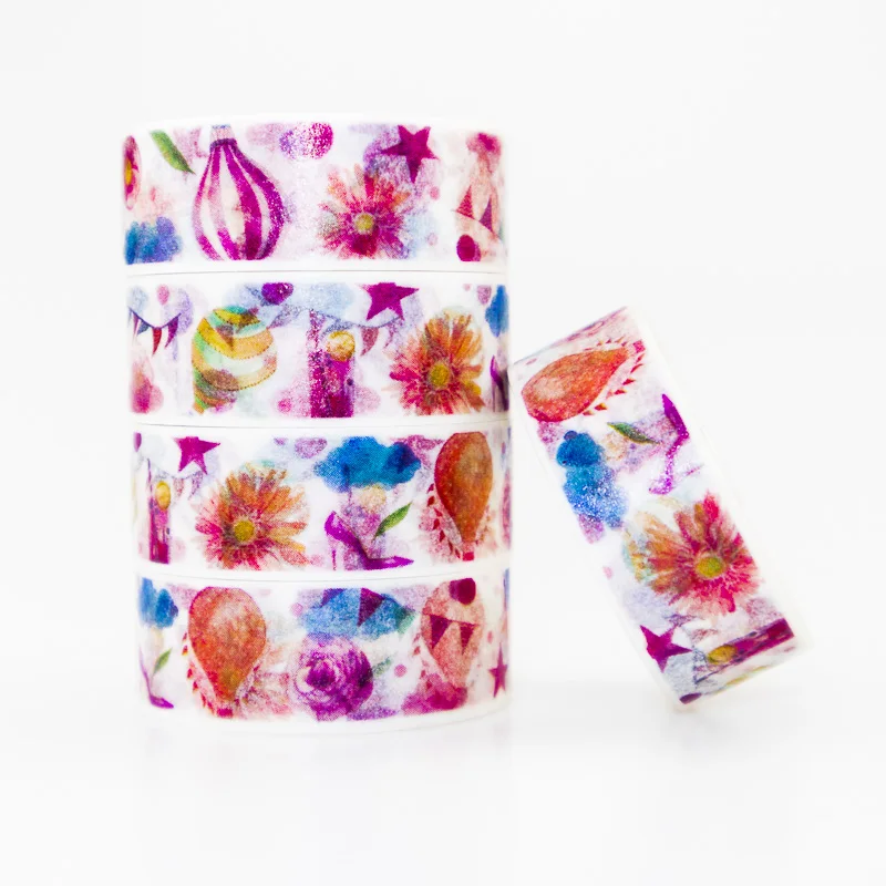 

Colorful Festival Washi Tape Set Masking Paper Tape Sticky Decorative DIY Office Stationery Scrapbook 1PCS