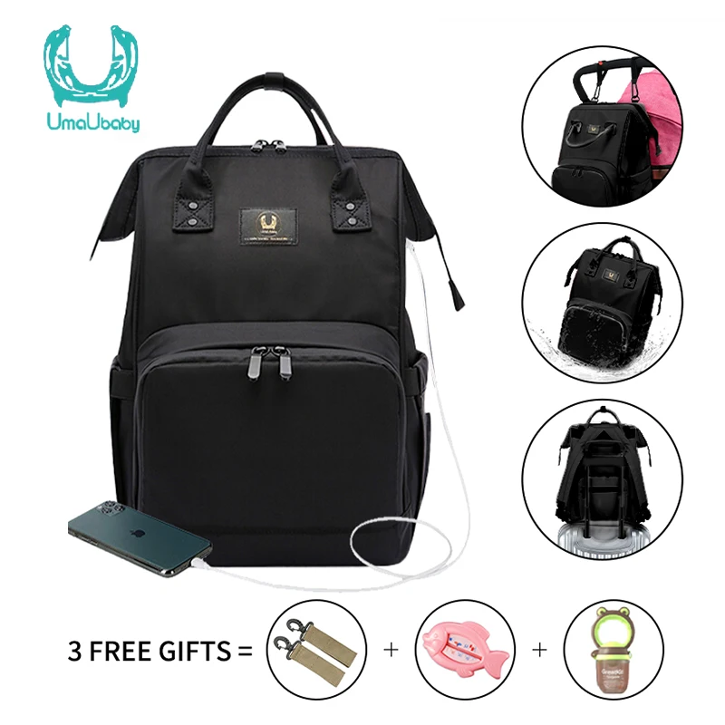 

Umaubaby рюкзак для подгузников, вместительная сумка для мам, сумка для коляски, многофункциональная Водонепроницаемая дорожная сумка для подг...