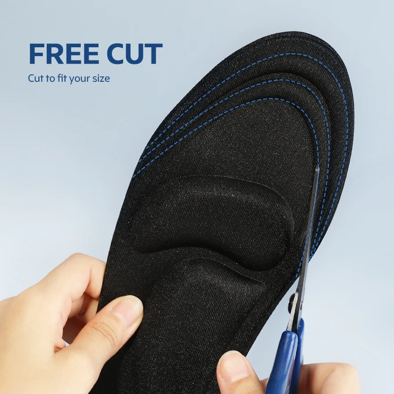 BANGNI 4D Memory Foam Insoles Arch Support High Heel Pad Pain Relief Feet Care Insert Cushion Plantar Fasciitis Sole for Shoes