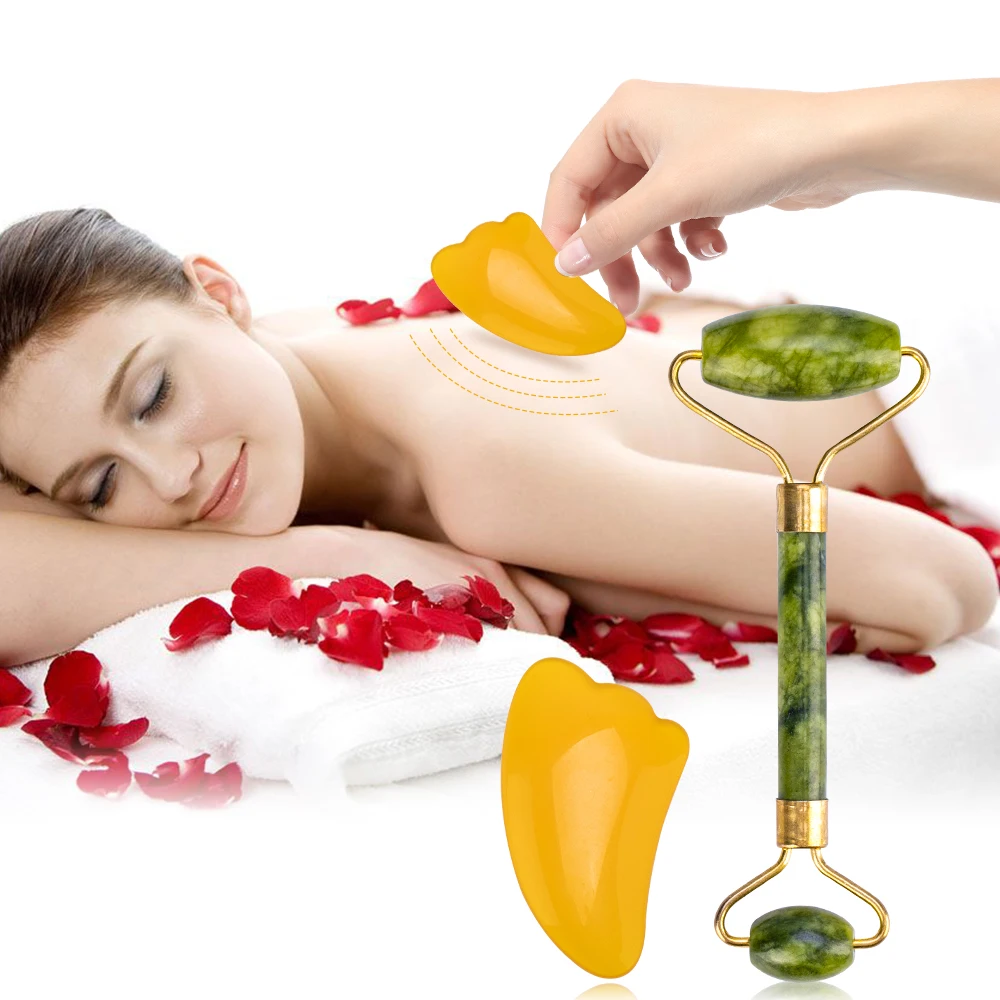 

Massager For Face Jade Roller Facial Skin Care Tools Natural Gouache Scraper Body Back Beauty Slimming Massagers Lift Tools