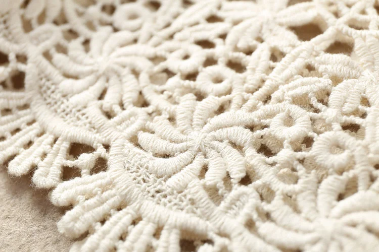 

Women Cute Cotton White/Black Lace Hollow Out Cape-style Hook Flower Small Shawl