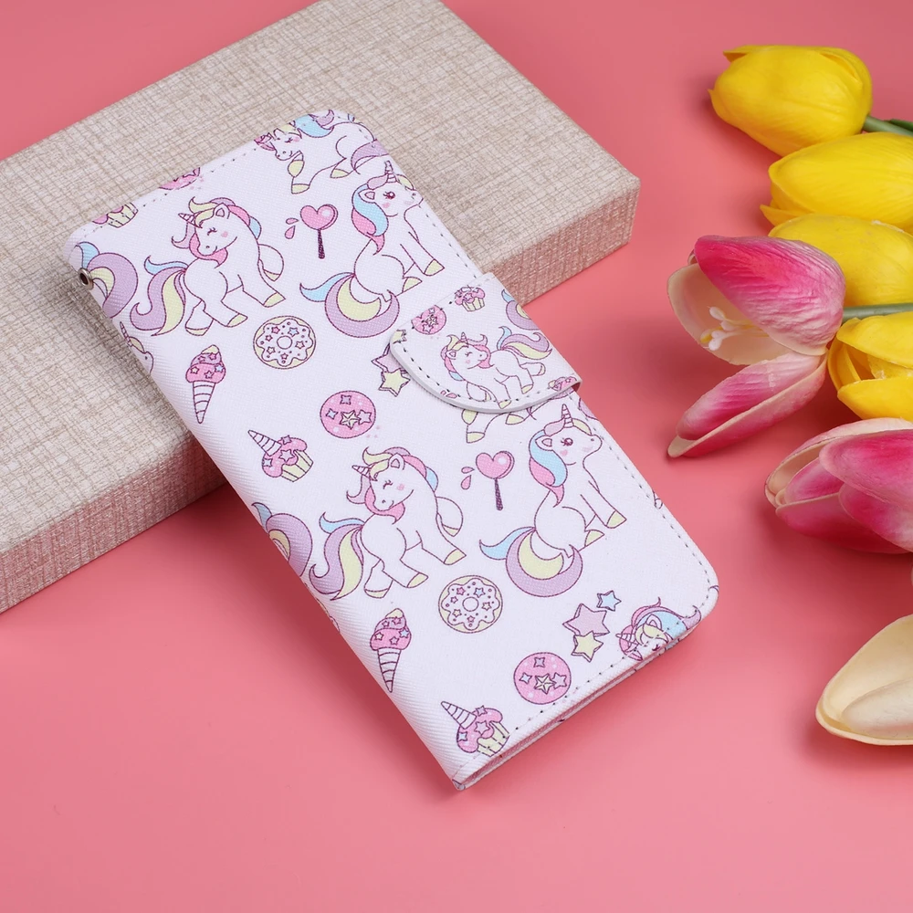 Чехол для Huawei Y6 Y7 Y9 2019 с откидной крышкой в виде единорога Etui P Smart Plus Prime