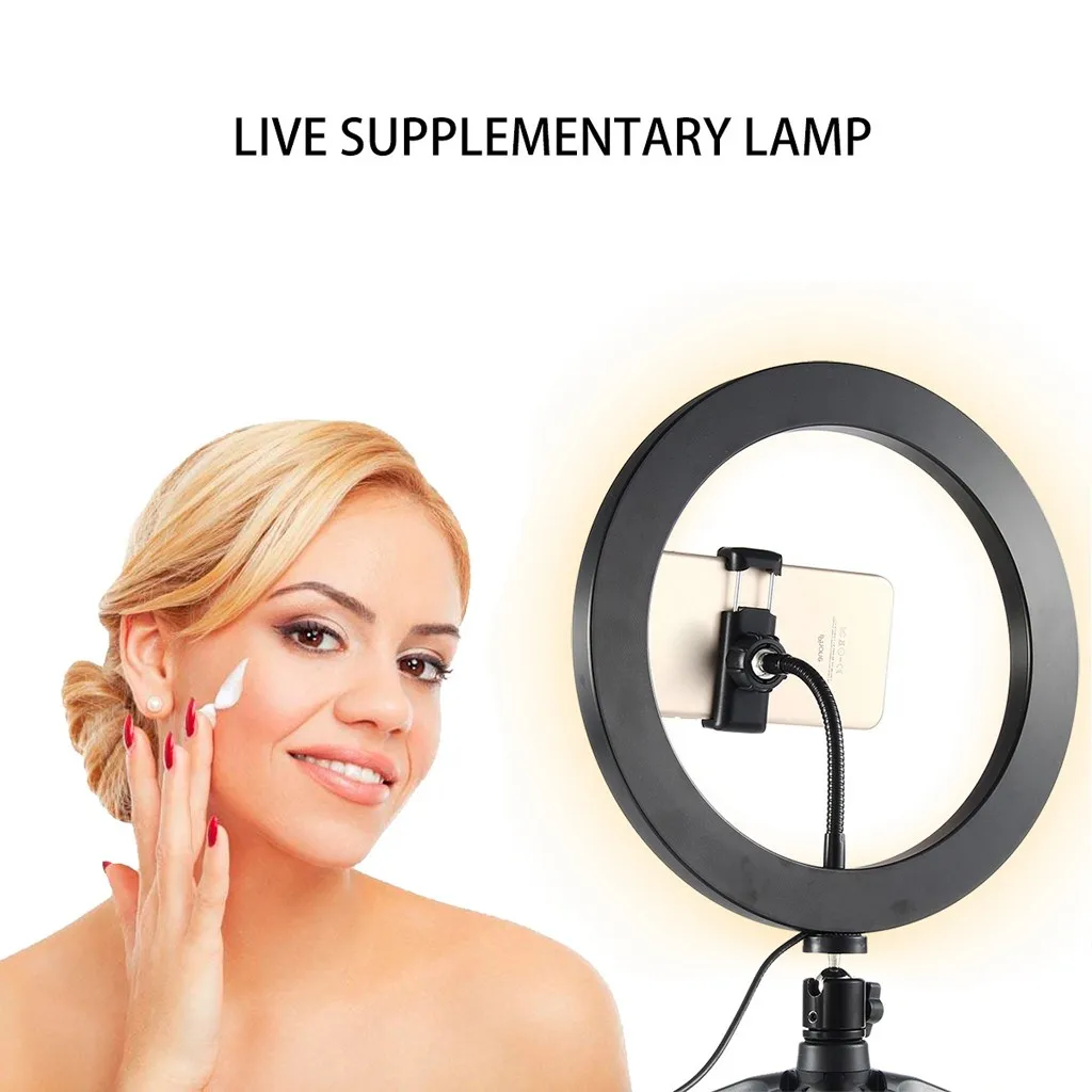 

LED Ring Light Kit With Phone Holder Tripod Dimmable Lighting 5500K Camera Makeup Selfie Fill Lighting For Tik Tok YouTube Live