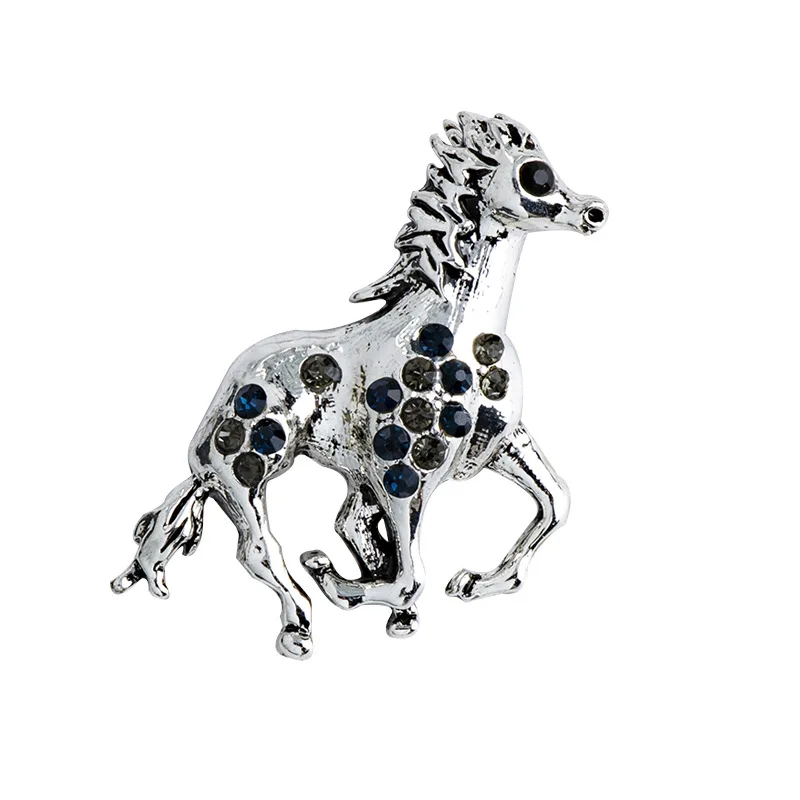 Новинка Vitage металлические броши в виде лошади животного булавки стразы отворот