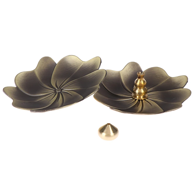 

1PC Metal Lotus Backflow Incense Burner Perfume Flower Shape Home Incense Holder Alloy Fragrance Furnace Plate Stand