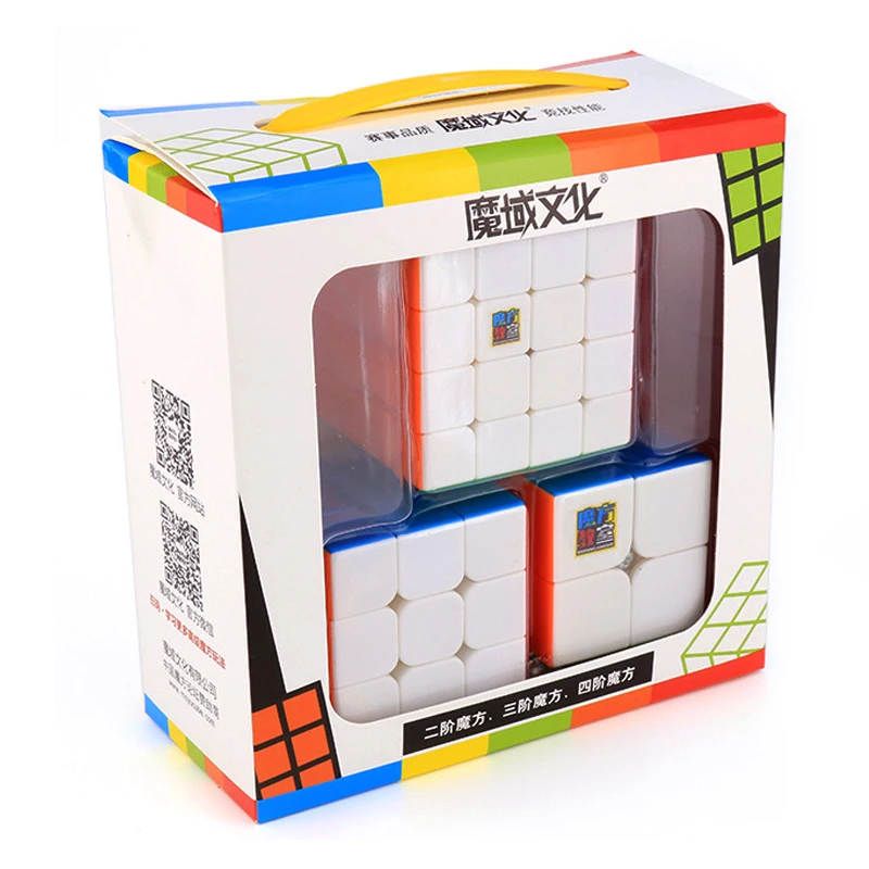 3 шт. набор магических кубиков Moyu 2x2 3x3x3 4x4 2x2x2 кубики скорости Пазлы Развивающие