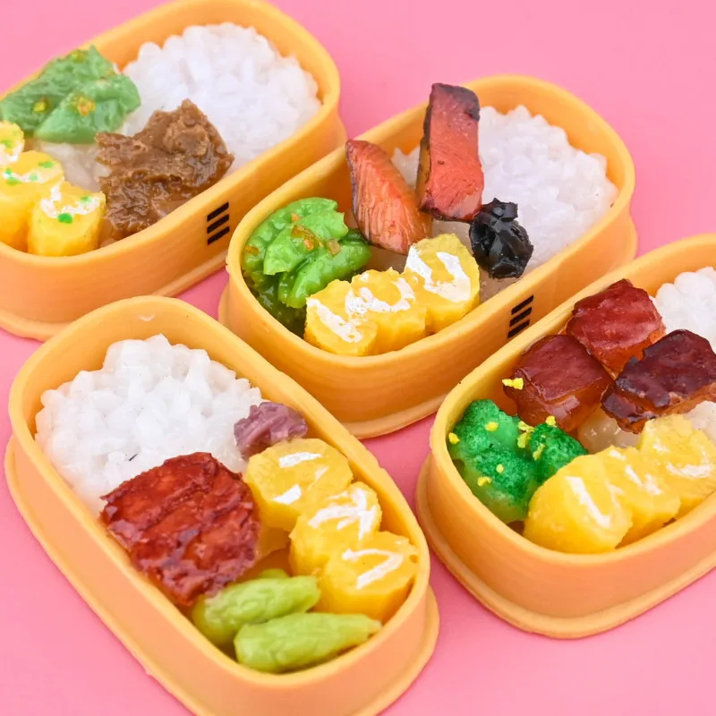 

Japan Gacha Gashapon Simulation Food Bento Model Mini Fish Lunch Capsule Toys Cute Cartoon Rice Meal Play House Toys Ornaments