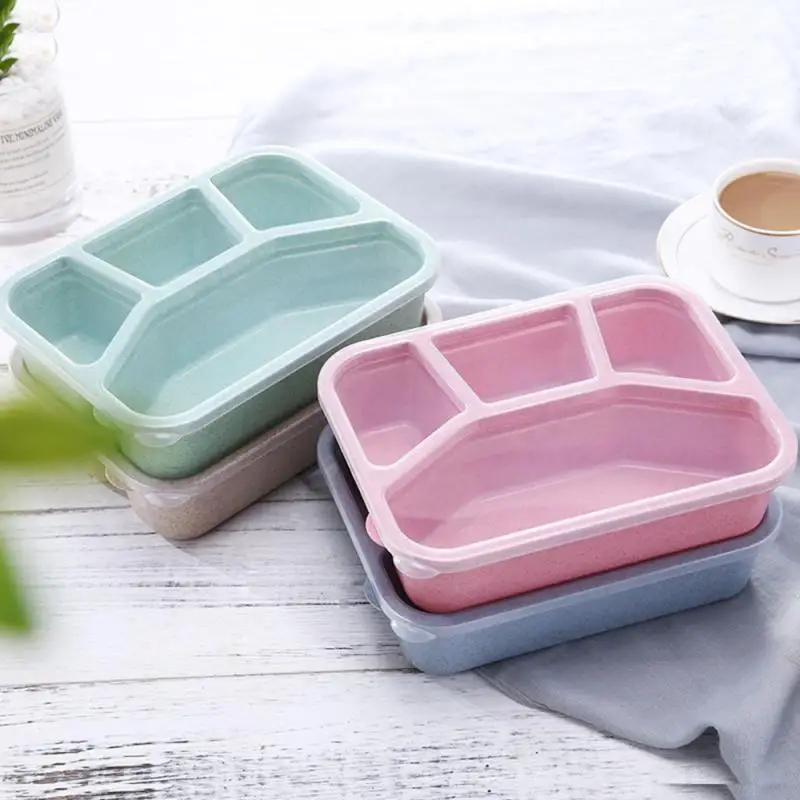 

Kids Adult Microwave Four Grid Lunch Box Independent Lattice Bento Box Lunch Box Portable Food Container Tableware Kitchen Tools