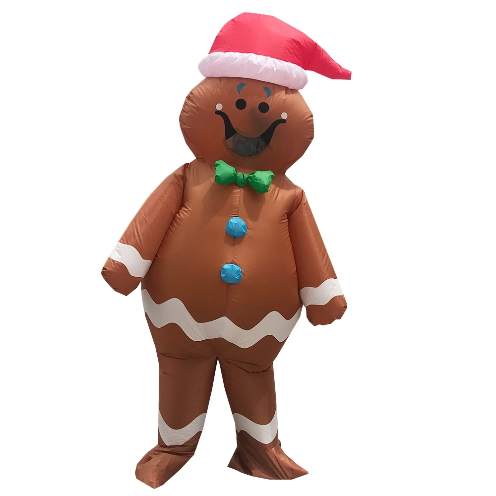 New Adult Christmas Tree Gingerbread Inflatable Cosplay Costume Dress Suits Halloween Funny Santa Claus Party Disfraz