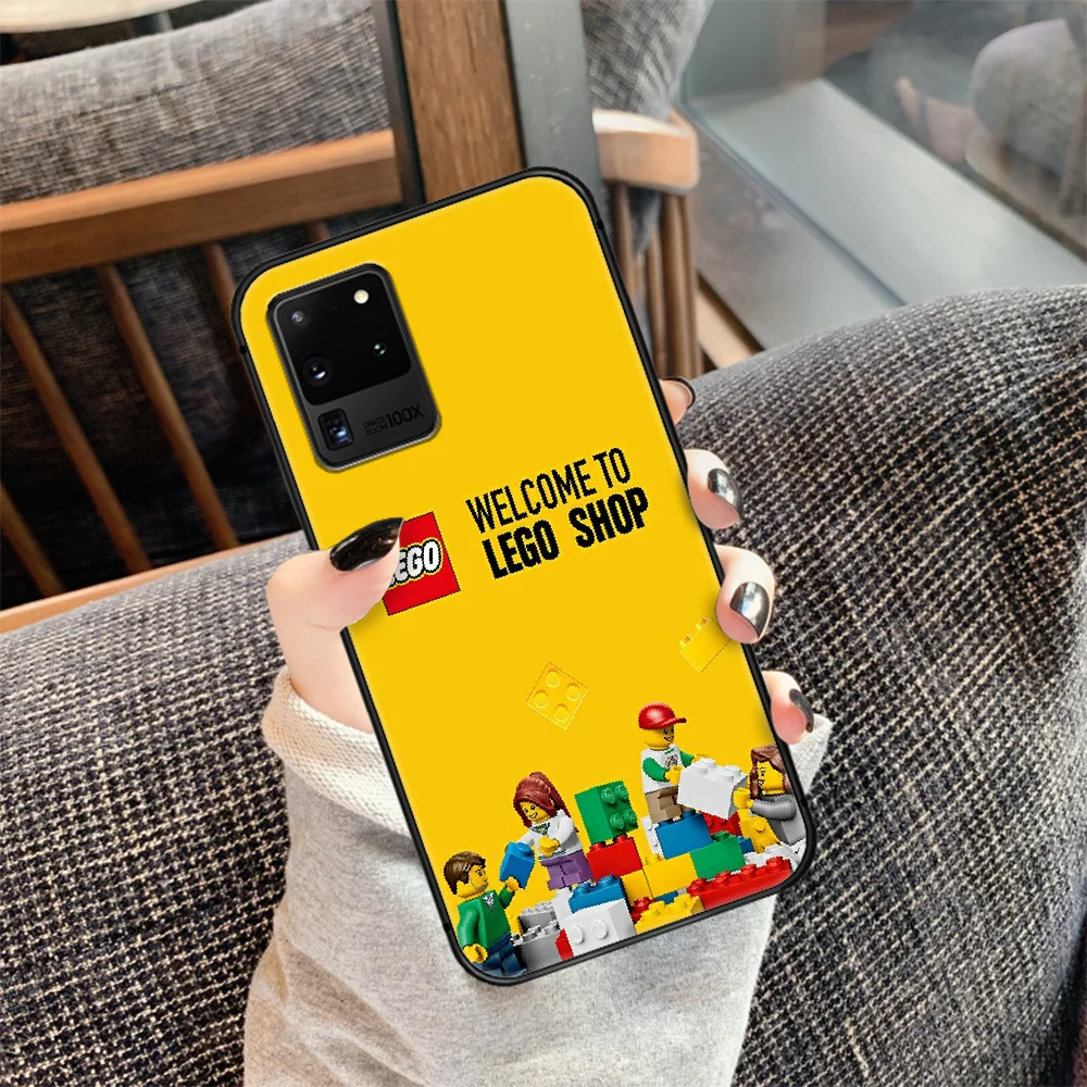 

LEGOs Phone Case Cover Hull For Samsung Galaxy S 7 8 9 10 e 20 FE edge uitra plus Note 9 10 20 Black Shell Soft Prime Pretty