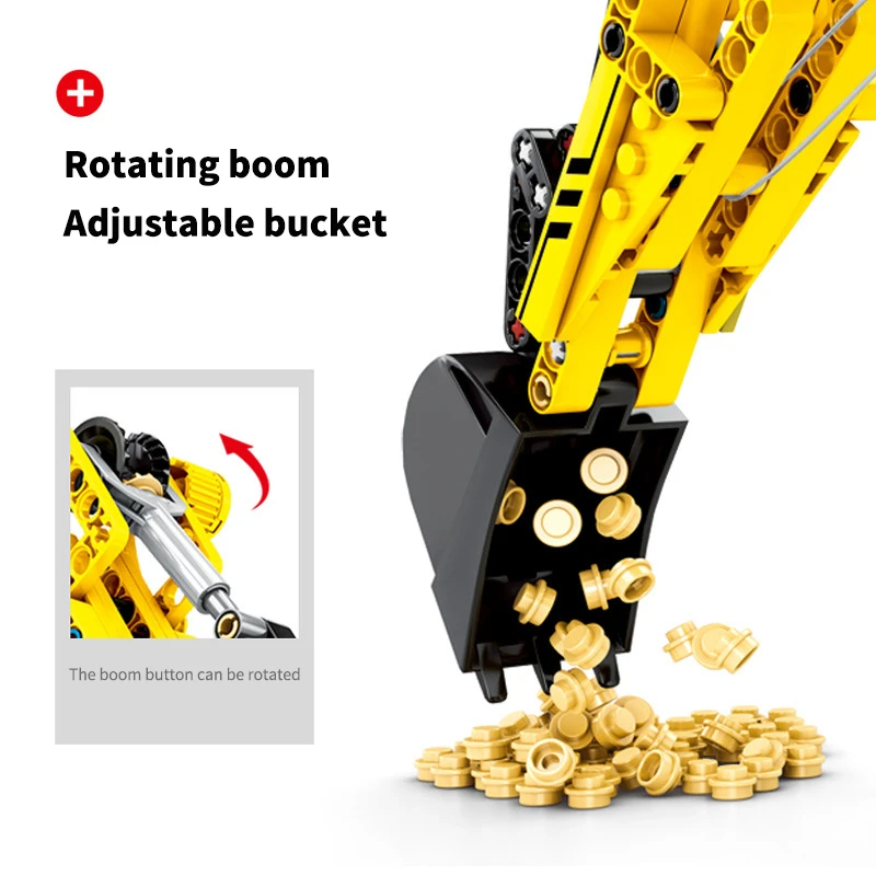 Игрушечные блоки экскаватора 841 шт. строительные для инженерного строительства