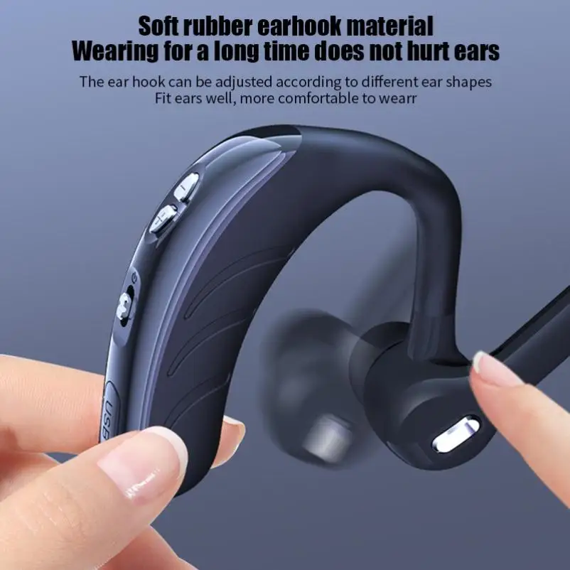 

Smart Single Ear Wireless Bluetooth 5.1 Headset Sports Car Business Earhook Type Long Standby Bluetooth Headset With Microphone