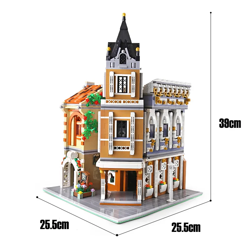 Молд король 16026 уличный здание MOC послеобеденный чай Ресторан модель