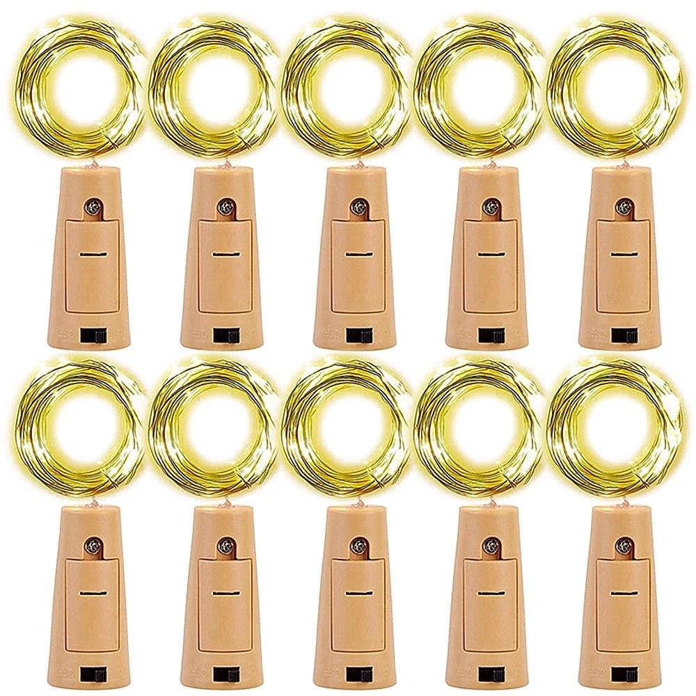 

10 PCS Battery powered cork bottle light 2m LED light bar light birthday party wine bottle stopper light bar (Without battery)