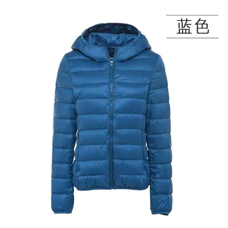 Женский тонкий пуховик размера плюс Белая теплая короткая куртка с капюшоном