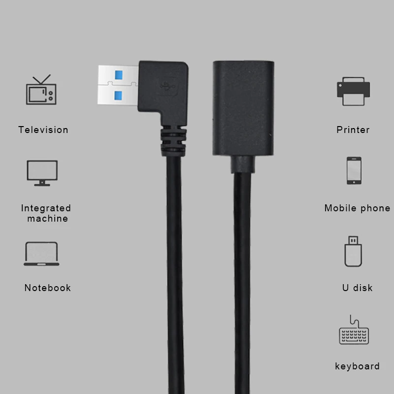 USB 3.0 Extension Cable 90 Degree Angle High Speed Portable for Home Office Business GK99 | Электроника