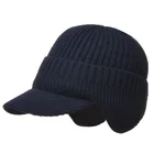 Зимняя мужская шапка, плотная ветрозащитная шапка с козырьком от солнца, теплая вязаная шапка для езды на открытом воздухе и защиты ушей, Мужская бейсболка